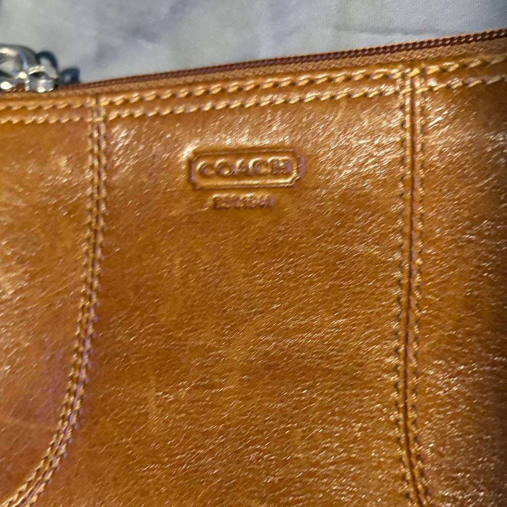 Coach Brown Leather Wristlet - Picture 2 of 6